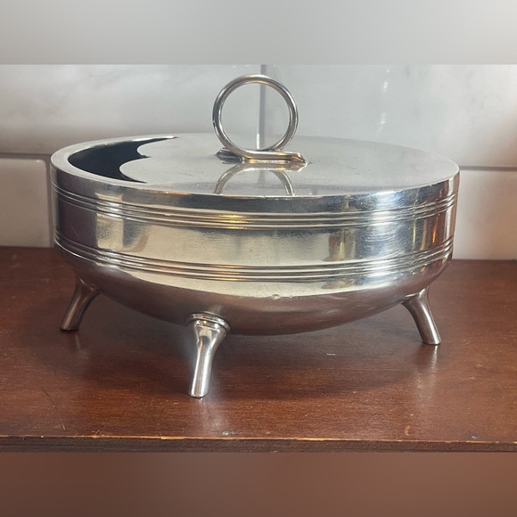 Antique Walker & Hall Non-Stain Silver Plated Moustache Pedestal Spoon Warmer - Picture 4 of 13